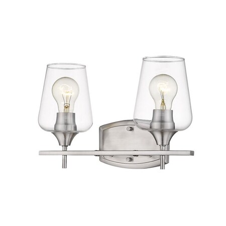 Z-Lite Joliet 2 Light Vanity, Brushed Nickel & Clear 473-2V-BN